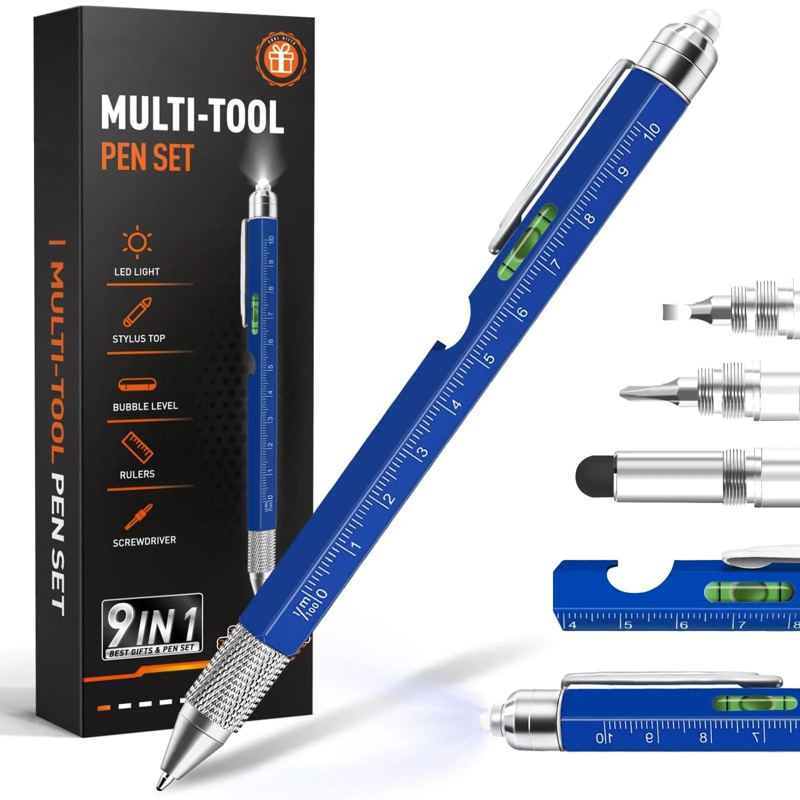 True Scrybe Bolt 9-in-1 Multi-Tool Pen with LED and Stylus