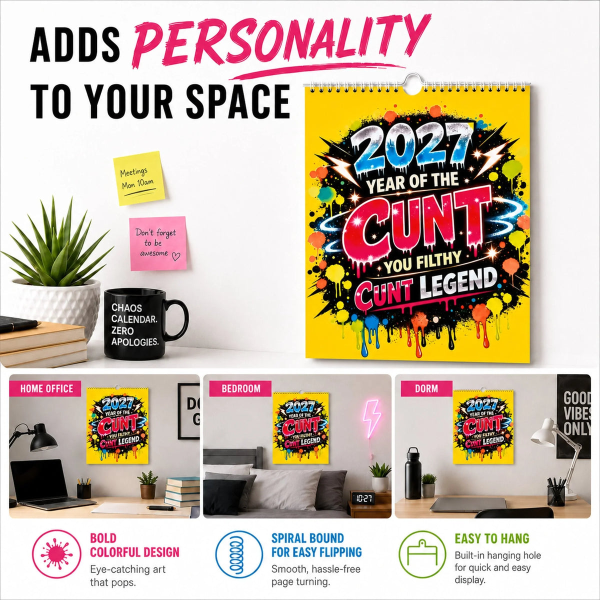 Purpose-Built Year of the Cunt Wall Calendar – Bold Graffiti Humor