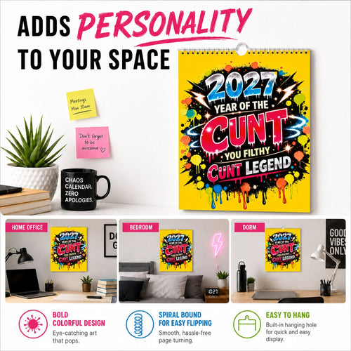 Purpose-Built Year of the Cunt Wall Calendar – Bold Graffiti Humor