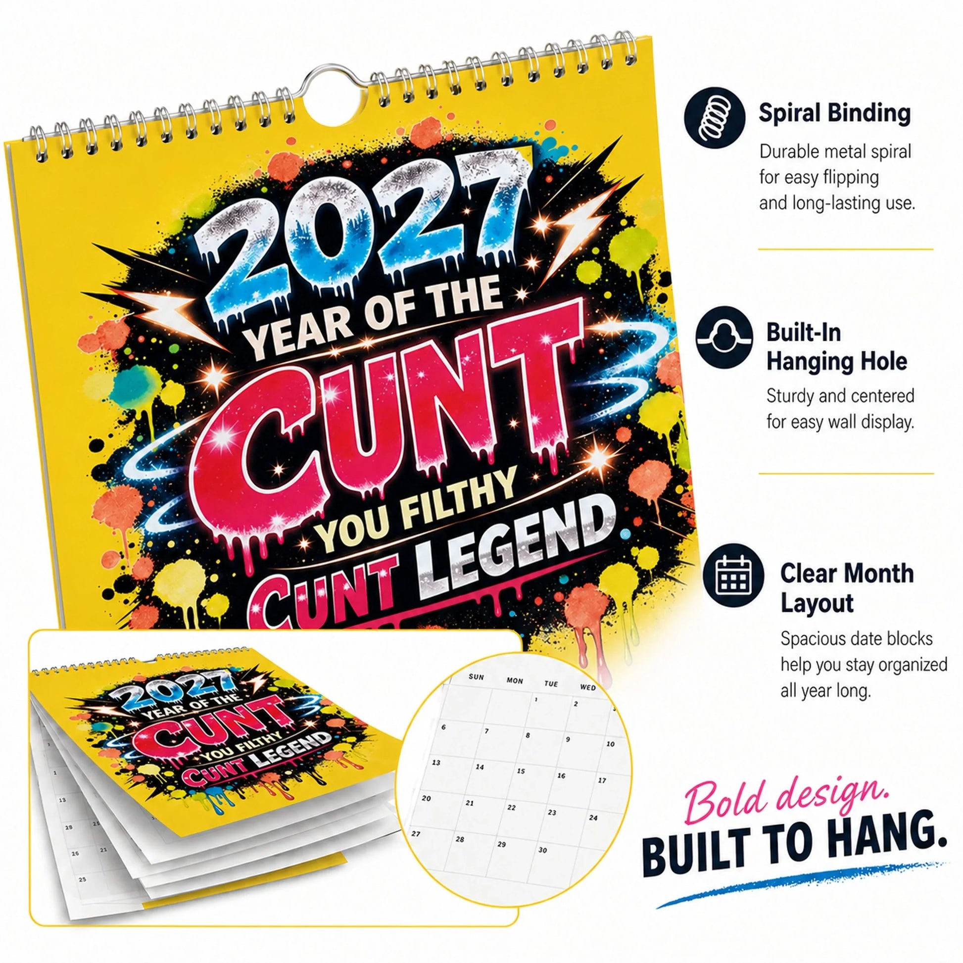 Purpose-Built Year of the Cunt Wall Calendar – Bold Graffiti Humor