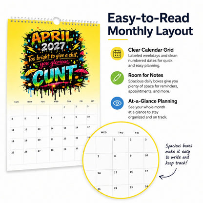 Purpose-Built Year of the Cunt Wall Calendar – Bold Graffiti Humor
