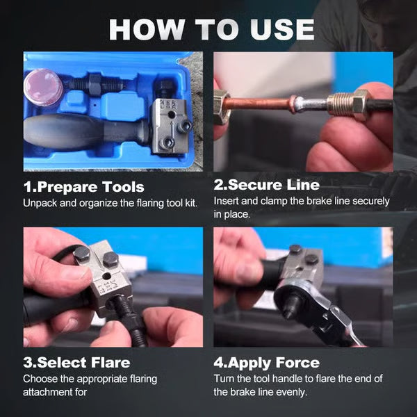 3/16-Inch Brake Line Flaring Tool Kit with Portable Case
