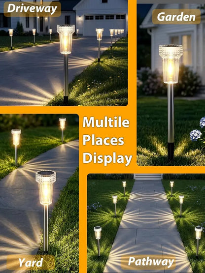 Outdoor Solar Pathway Lights with 360° Starburst Glow