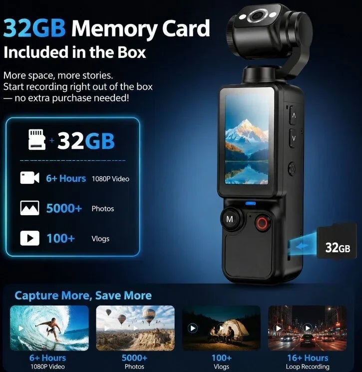 Purpose-Built Upgraded Vlogging Camera – 180° Rotating Lens