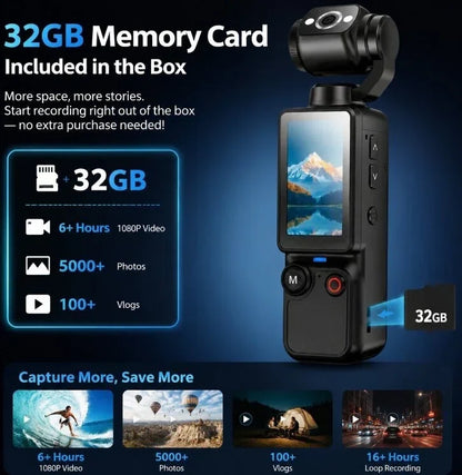 Purpose-Built Upgraded Vlogging Camera – 180° Rotating Lens