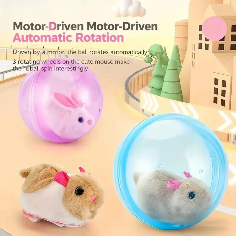 Pet-Friendly Auto-Rolling Ball with Mouse Hands- Play for Indoor