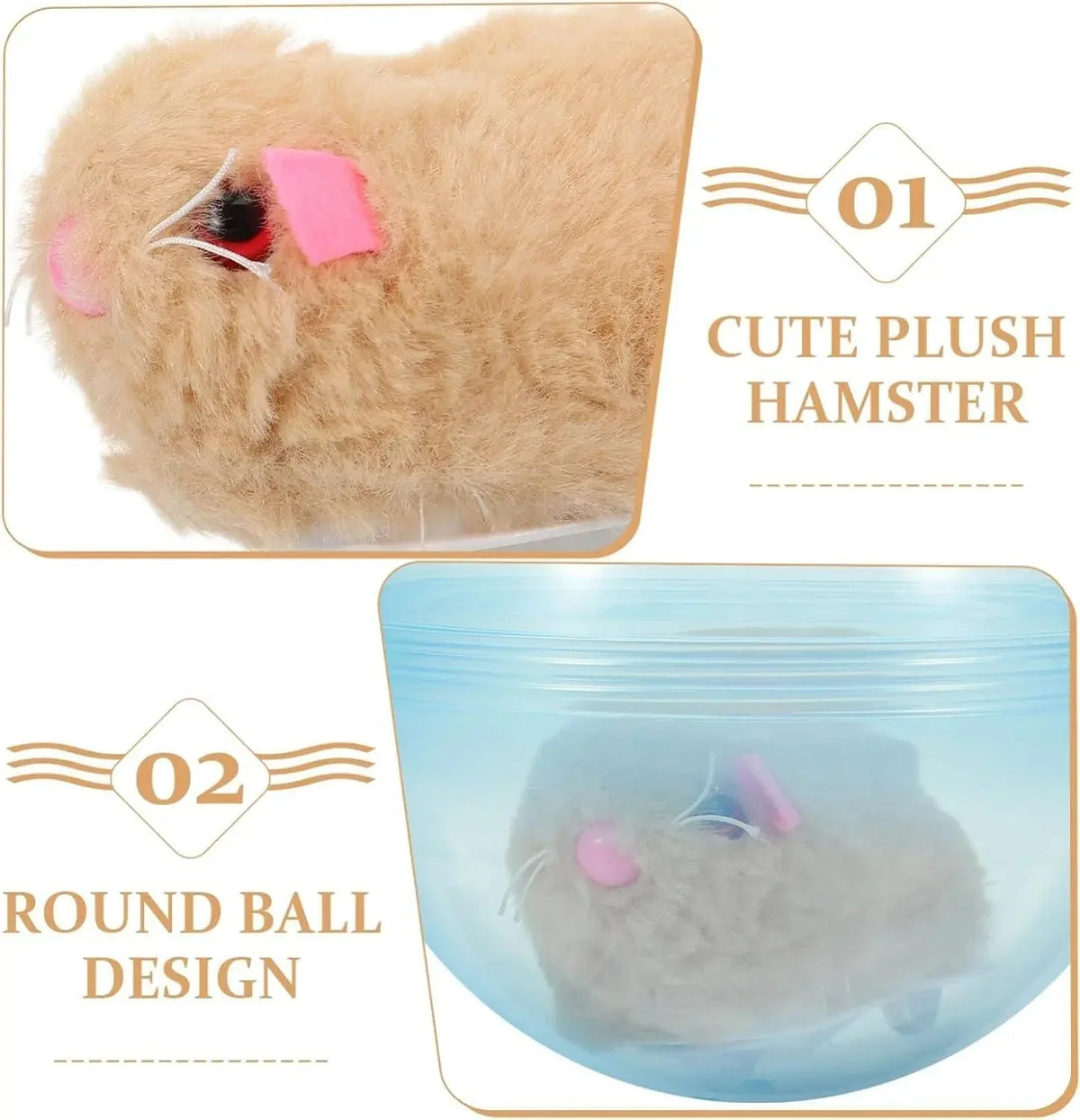Pet-Friendly Auto-Rolling Ball with Mouse Hands- Play for Indoor