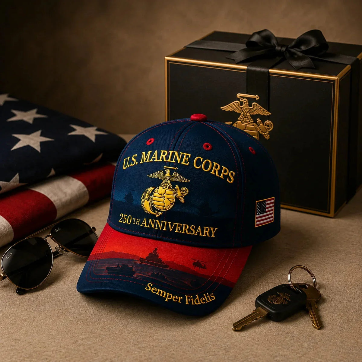 Comfort-Focused U.S. Marine – Embroidered Edition for Everyday Wear