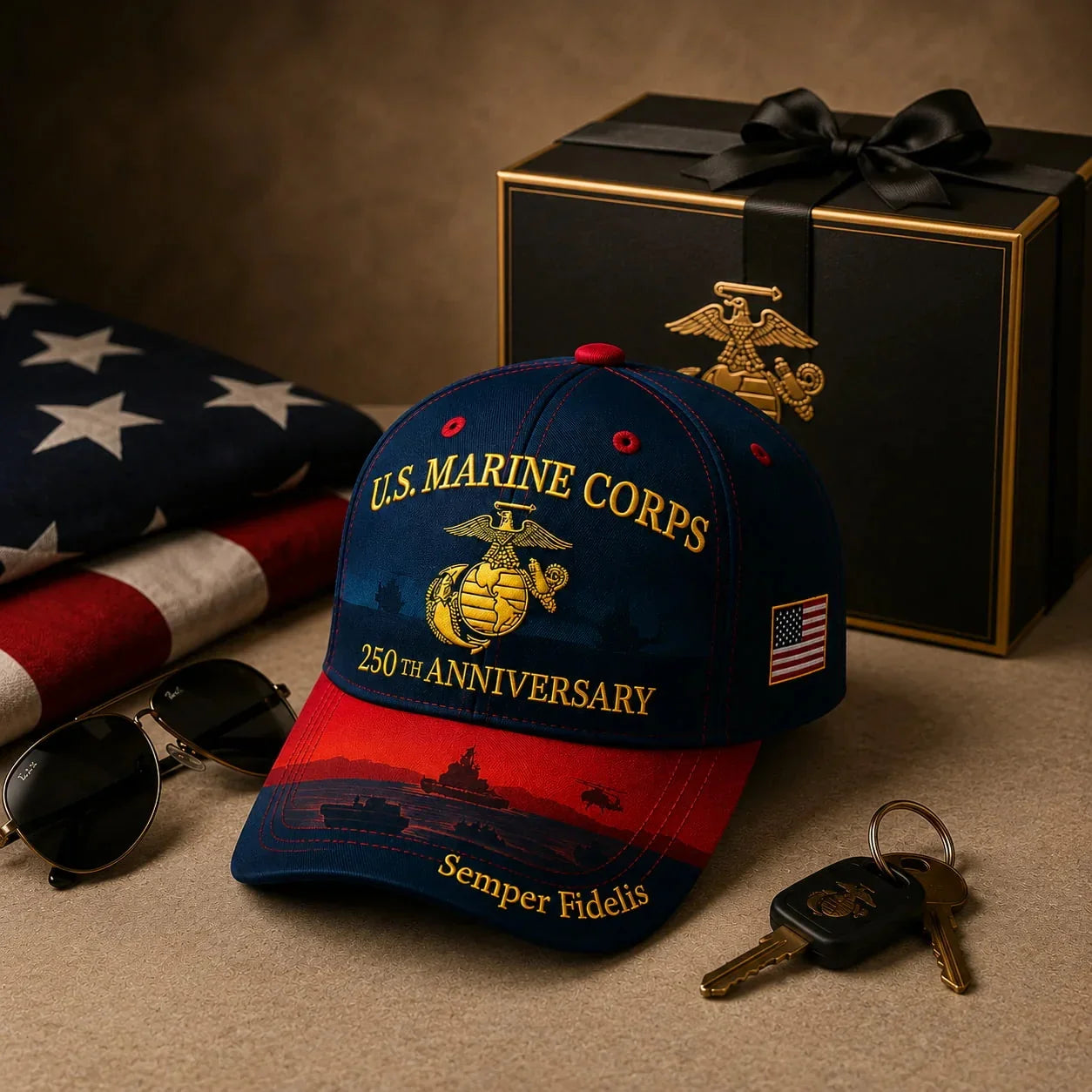 Comfort-Focused U.S. Marine – Embroidered Edition for Everyday Wear
