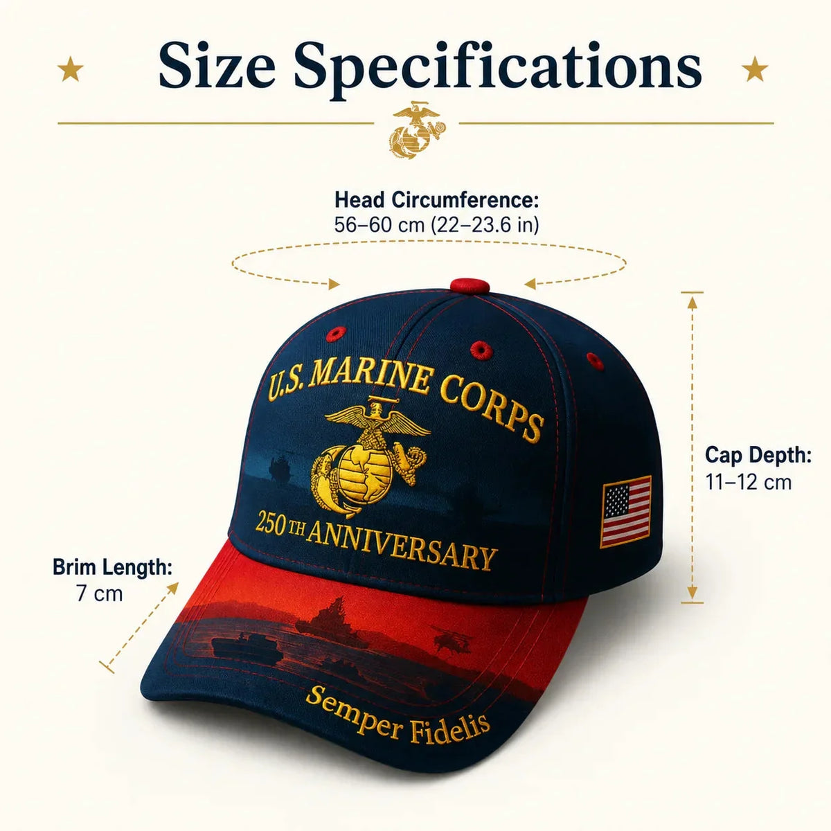 Comfort-Focused U.S. Marine – Embroidered Edition for Everyday Wear