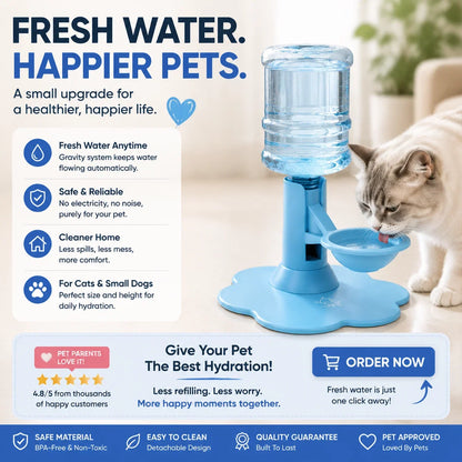 Pet-Friendly Automatic Pet Water Dispenser – Gravity Self Refilling