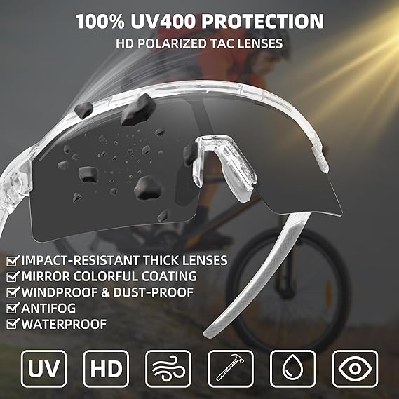 Adaptive Photochromic Sport Sunglasses