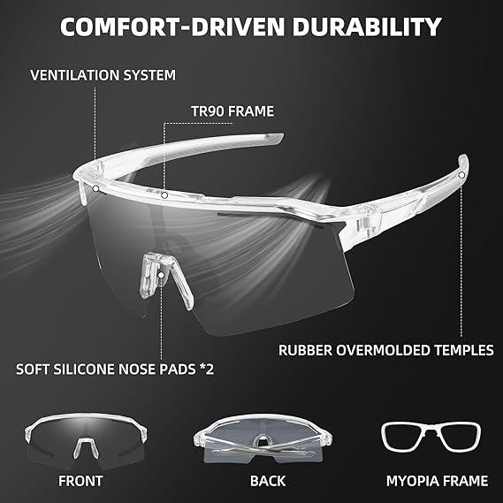 Adaptive Photochromic Sport Sunglasses
