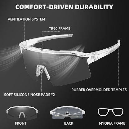 Adaptive Photochromic Sport Sunglasses