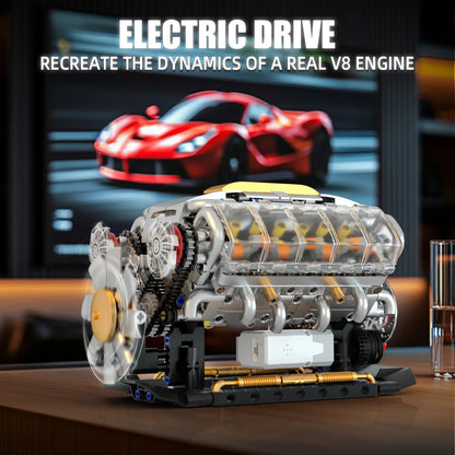 Vehicle-Ready V8 Engine Model Kit – 1:1 Scale DIY Mechanical Building