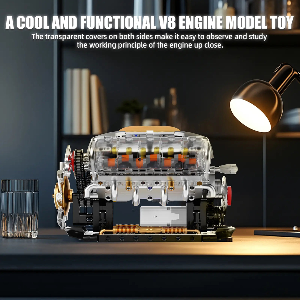 Vehicle-Ready V8 Engine Model Kit – 1:1 Scale DIY Mechanical Building