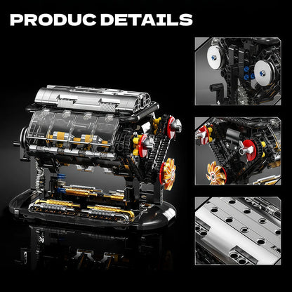 Vehicle-Ready V8 Engine Model Kit – 1:1 Scale DIY Mechanical Building