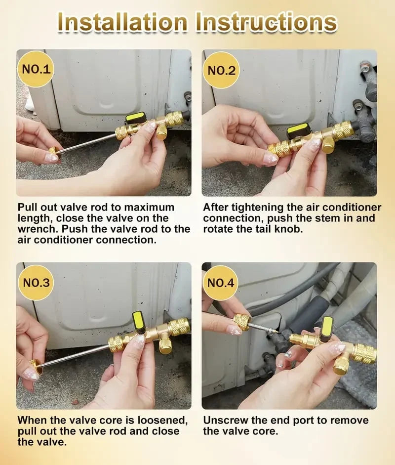 Valve Core Installation Kit with Refrigeration Ratchet