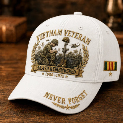 Distinctive Vietnam Veteran 58,479 Remembered Cap for Everyday Wear