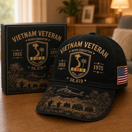 1955–1975 Vietnam Veteran Remembrance Embroidered Cap