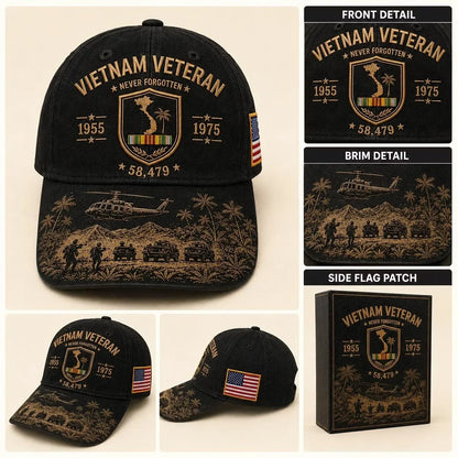 1955–1975 Vietnam Veteran Remembrance Embroidered Cap