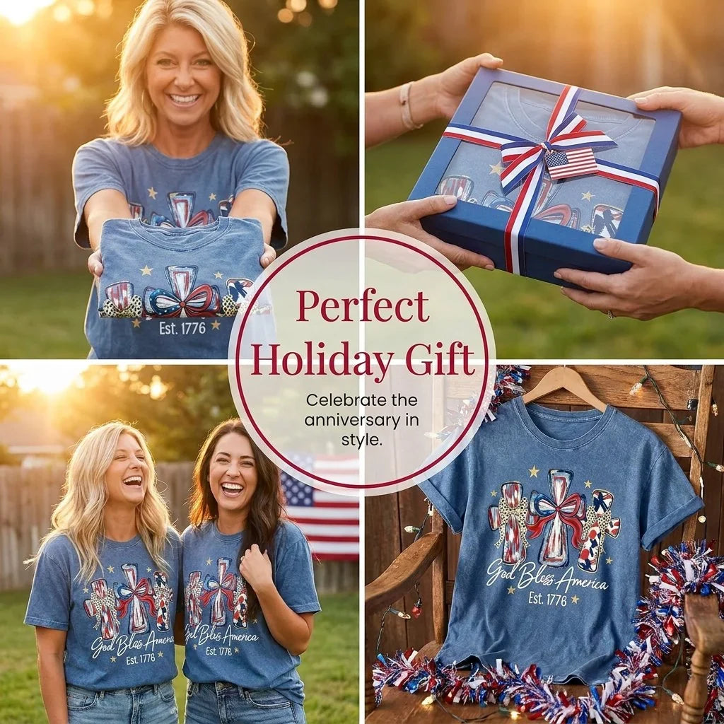 Comfort-Focused God Bless America Women – Gift Tee for Everyday Wear