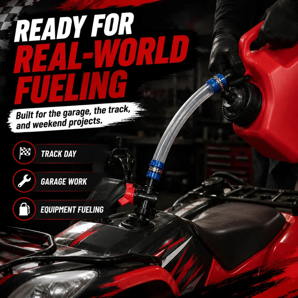 No-Spill Spout Upgrade Kit for Racing Fuel Jugs