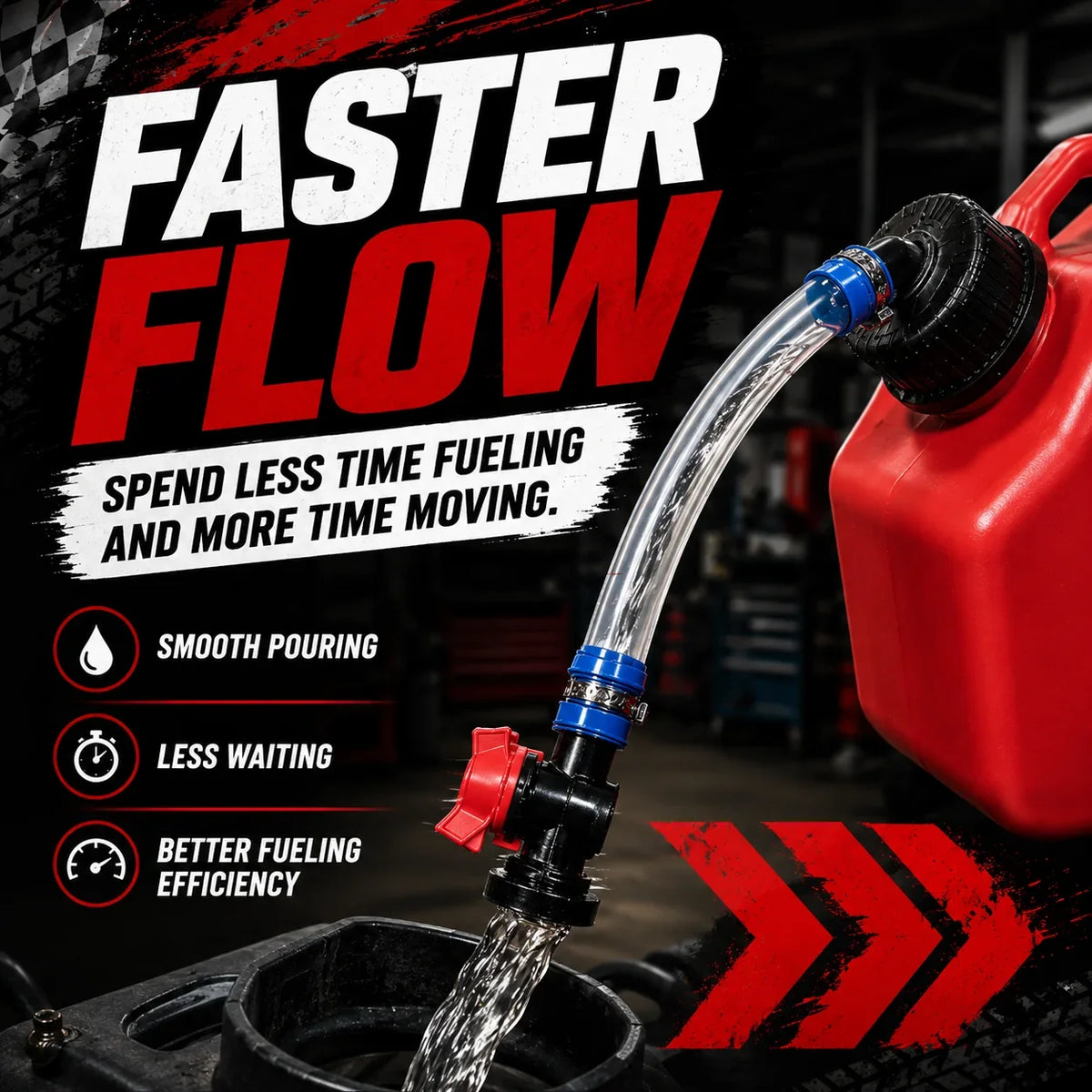 No-Spill Spout Upgrade Kit for Racing Fuel Jugs