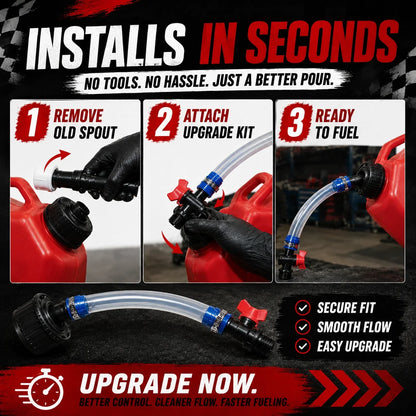No-Spill Spout Upgrade Kit for Racing Fuel Jugs