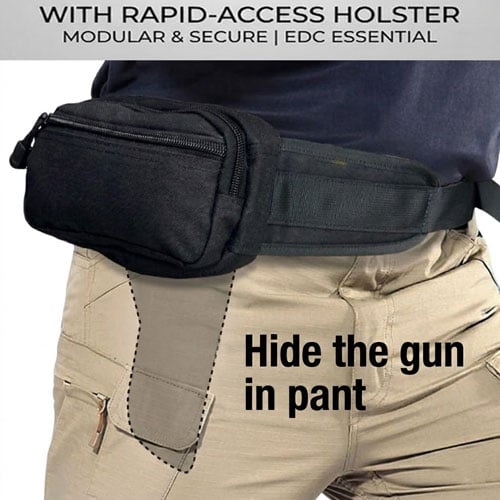 1000D Nylon Tactical Hip Bag with Concealed Rapid-Access Pocket