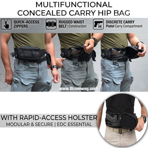 1000D Nylon Tactical Hip Bag with Concealed Rapid-Access Pocket