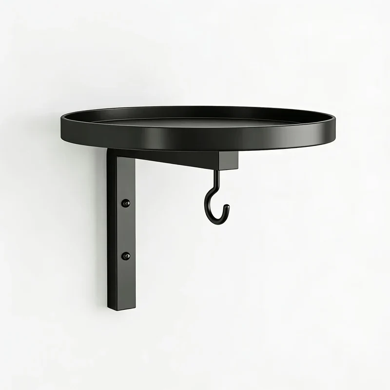 Antique-Bronze Metal Bird Bath with a Wall-Mounted Design