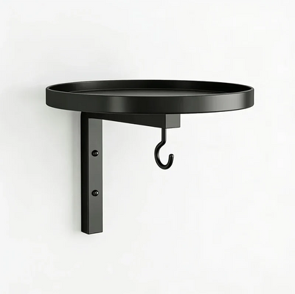 Antique-Bronze Metal Bird Bath with a Wall-Mounted Design