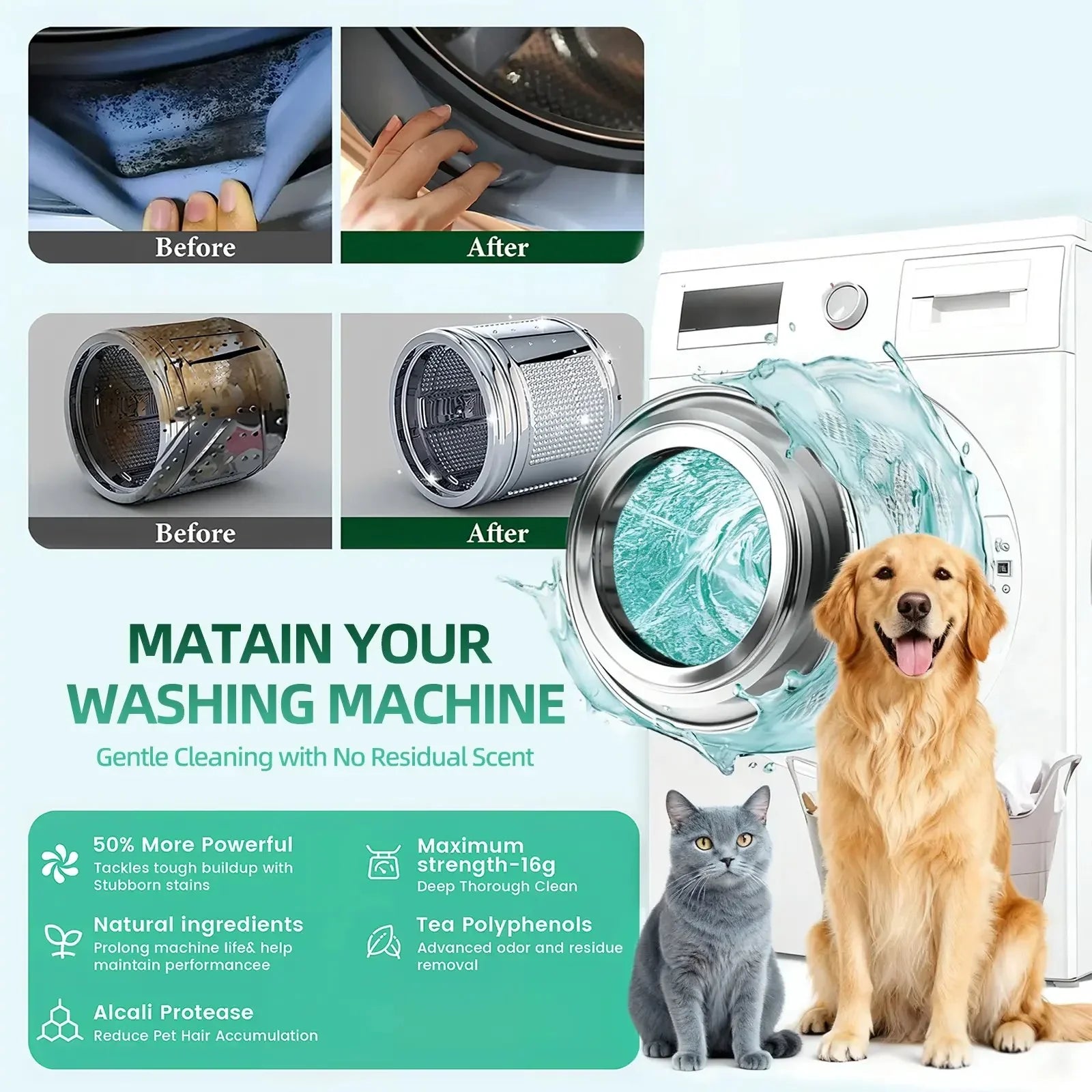 Easy-Care Washing Machine Cleaner Tablets 12 pack for Routine Upkeep