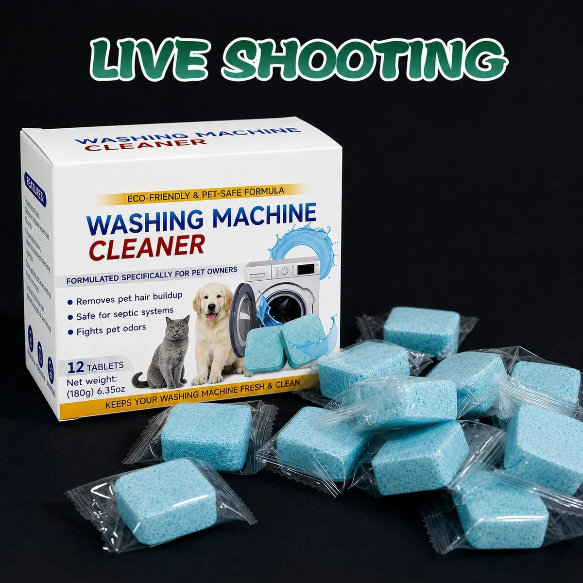 Easy-Care Washing Machine Cleaner Tablets 12 pack for Routine Upkeep