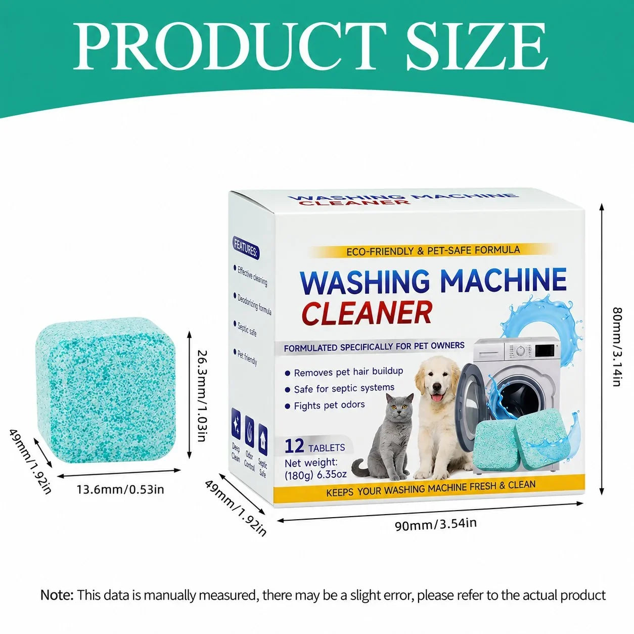 Easy-Care Washing Machine Cleaner Tablets 12 pack for Routine Upkeep