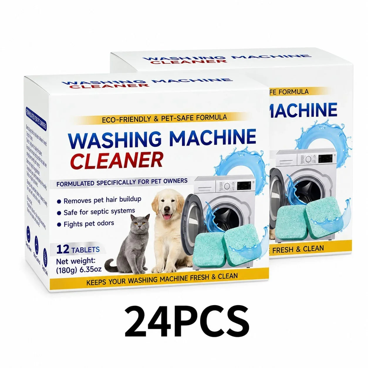 Easy-Care Washing Machine Cleaner Tablets 12 pack for Routine Upkeep