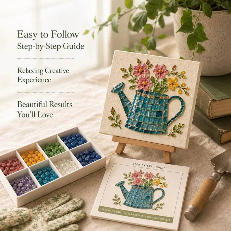Hands-On Watering Can Mosaic Art Kit for Creative Play