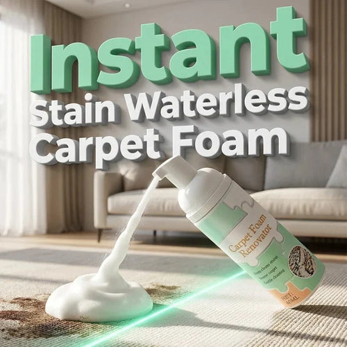 Waterless Carpet Foam Stain Remover with Reusable Cleaning Towel