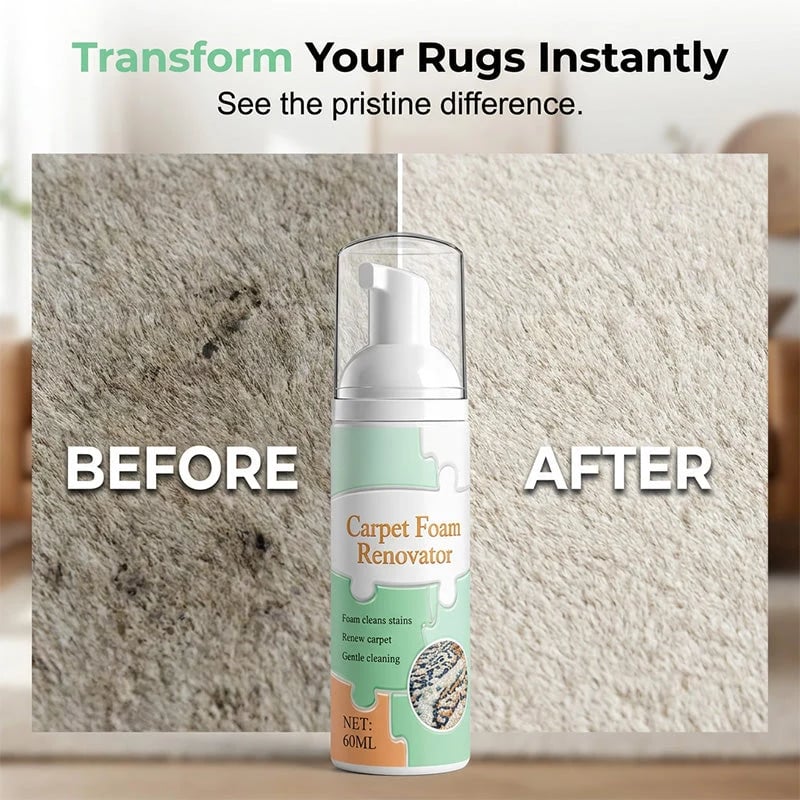 Waterless Carpet Foam Stain Remover with Reusable Cleaning Towel