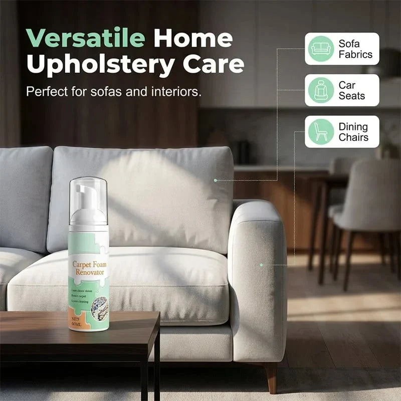 Waterless Carpet Foam Stain Remover with Reusable Cleaning Towel