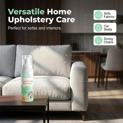 Waterless Carpet Foam Stain Remover with Reusable Cleaning Towel