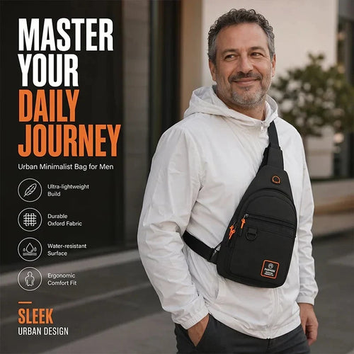 Space-Saving Waterproof Multi-pocket Crossbody Sling