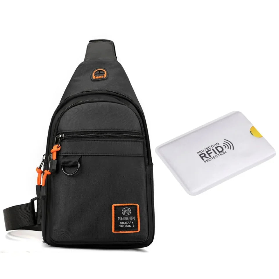 Space-Saving Waterproof Multi-pocket Crossbody Sling