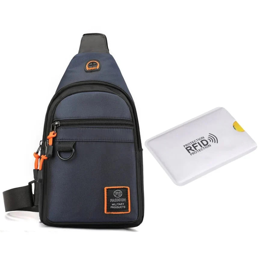 Space-Saving Waterproof Multi-pocket Crossbody Sling