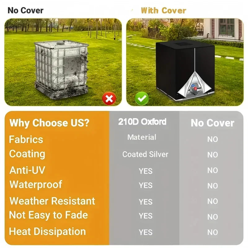 Purpose-Built Waterproof IBC Tote Cover – Heavy-Duty, UV-Blocking