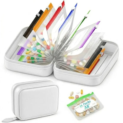 Space-Saving Waterproof Pill Pouch Set – Large Weekly Travel Medicine