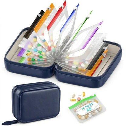 Space-Saving Waterproof Pill Pouch Set – Large Weekly Travel Medicine