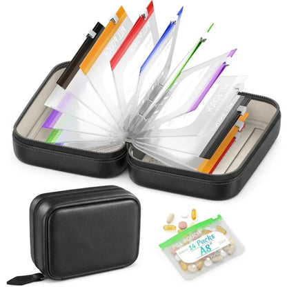 Space-Saving Waterproof Pill Pouch Set – Large Weekly Travel Medicine