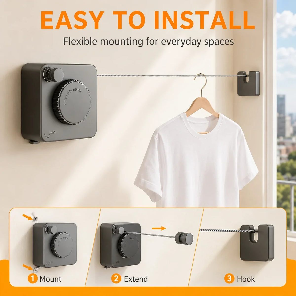 Purpose-Built Retractable Stainless Steel Clothesline – Dry More